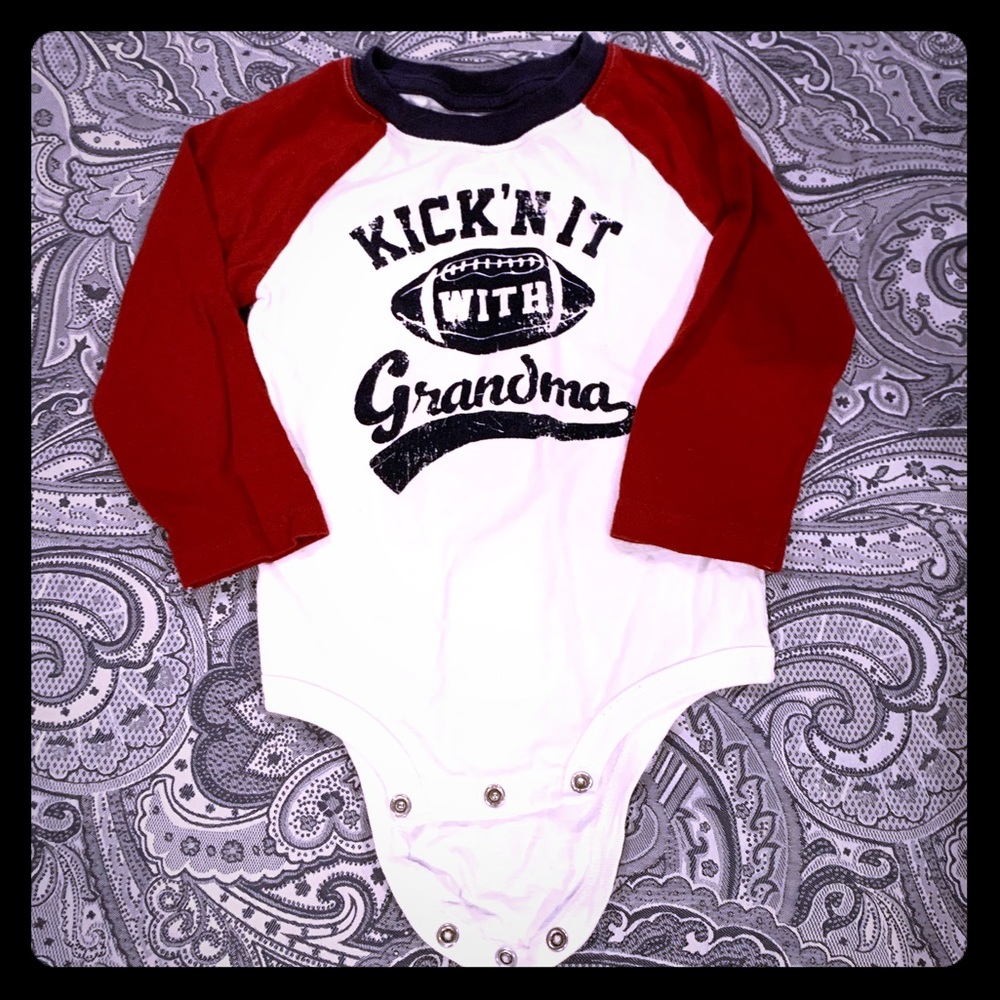 Adorable “Kick n it with grandma” bodysuit!